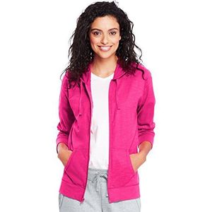 Hanes Dames Jersey Zip Hoodie, Glanzende roos.