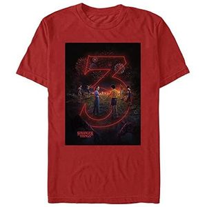 Netflix Stranger Things-Season Three Organic T-shirt met korte mouwen, rood, L, ROT