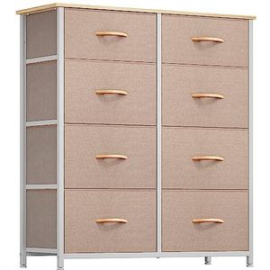 YITAHOME Torenkast met 8 laden, stoffen commode met grote capaciteit, organizer voor slaapkamer, woonkamer en kasten (beige)