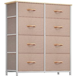 YITAHOME Torenkast met 8 laden, stoffen commode met grote capaciteit, organizer voor slaapkamer, woonkamer en kast (beige)