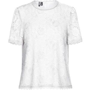 Pieces T-shirt Pcolline Ss Lace Top Noos Bc 17148711 Cloud Dancer Dames