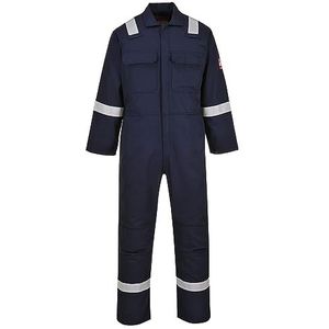 Portwest BIZ5 Heren Vlambestendig Reflecterend Jumpsuit Bizweld Iona FR Marine Grote Maat XXL