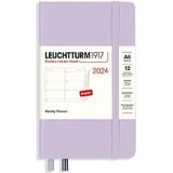 LEUCHTTURM1917 367731 weekplanner en notitieboek Pocket (A6) 2024, 12 maanden, lila, Engels