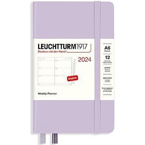 LEUCHTTURM1917 367731 weekplanner en notitieboek Pocket (A6) 2024, 12 maanden, lila, Engels