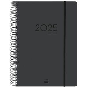 Finocam – Ikon 16 maanden agenda 2024-2025, 1 dag per pagina, september 2024-december 2025 (16 maanden), zwart internationaal