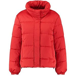 Gerry Weber Damesmantel PU leer lange mouwen effen korte mantel, Chili