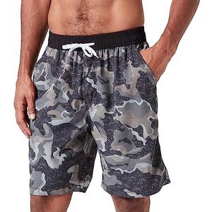 Little Hand Heren Beach Boxer Strandshorts voor heren, B, eendelig, zwempak voor heren, Zwarte Camouflage