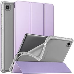 MoKo Beschermhoes compatibel met Samsung Galaxy Tab A7 Lite 8,7 inch 2021 (SM-T227/SM-T225/SM-T220), drievoudige kleppen, schokbestendig, beschermhoes met standaard functie op de achterkant, transparant, taro, violet