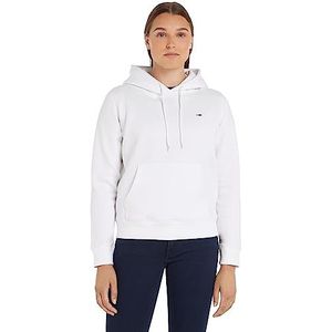 Tommy Jeans Tjw Regular Fleece Hoodie dames Trui, Wit, XXL