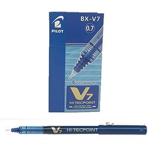 Pilot Hi-Tecpoint BX-V7 rollerball 0,7 mm punt, vloeibare inkt, blauw, 12 stuks