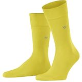 Burlington Dublin M SO katoen, effen, 1 paar herensokken (1 stuk), Geel (Yellow-Green 1390) nieuw - milieuvriendelijk