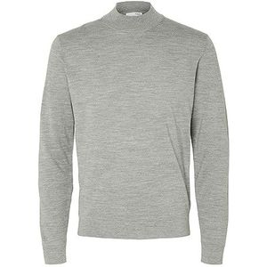 SELETED HOMME Slhtown Merino Coolmax Knit Mock B Noos Sweatshirt voor heren, Titanium/details: mix