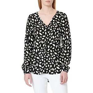 Vila Vipaya Damesblouse met V-hals, zwart/Aop: ckicka