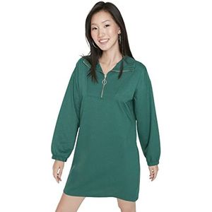 TRENDYOL Robe en tricot pour femme Jung Mini Shift Coupe droite, vert, M