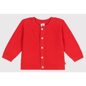 Petit Bateau Pull Cardigan Fille, rouge, 18 mesi