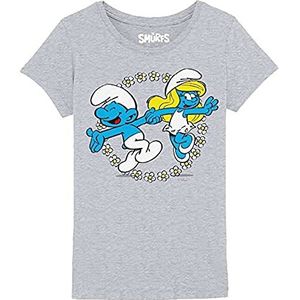 Les Schtroumpfs T-shirt voor meisjes, grijs gemêleerd, 6 jaar, Grijs Melange