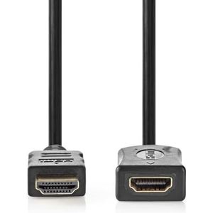 Nedis High Speed HDMI-kabel met ethernet, HDMI-aansluiting, HDMI-uitgang, 4K @ 60Hz, ARC, 10,2 Gbit/s, 2 m, rond, pvc, zwart, etiket