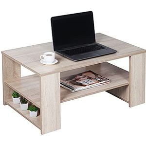 RICOO Salontafel met opbergruimte, 72 x 50 x 50 cm, houten salontafel, woonkamertafel voor bank Sonoma eiken - WM090-ES - woonkamertafel, salontafel, klein