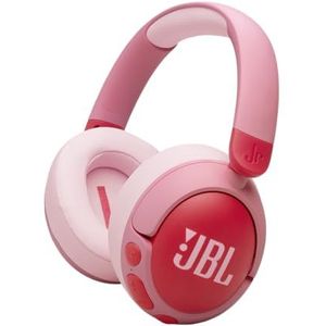 JBL Junior 470 NC, draadloze Bluetooth over-ear hoofdtelefoon voor kinderen, actieve ruisonderdrukking, geïntegreerde microfoon, 50 uur batterijduur, JBL Safe Sound, volumebegrenzer, stickerset, roze