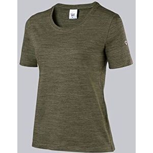 BP 1715-235-73-2XL dames T-shirt, space-dye-stof, 1/2 mouw ronde hals, stofmix 170 g/m2 met stretch, ruimmolive, 2XL