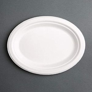 Fiesta Green 50 ovale borden van bagasse, 198 mm