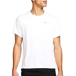 Nike M Nk Df Uv Miler SS T-shirt voor heren, Wit/zilver met reflecties