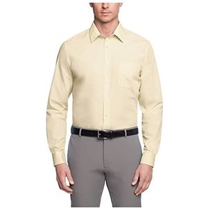 Van Heusen Poplin Regular Fit Solid Point Halsketting Dress Shirt Shirt Heren, citroen lak
