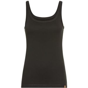 camel active Haut basique pour femme en pur coton, Noir, S