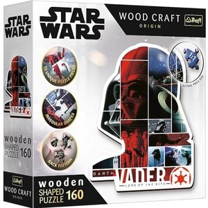 Trefl - Houten puzzel Contour: Star Wars, Darth Vader - 160 stukjes, Wood Craft, puzzel met onregelmatige vormen, 10 figuren, premium puzzel, voor volwassenen en kinderen vanaf 9 jaar