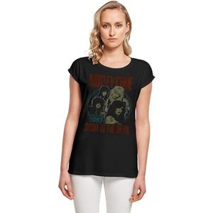 MERCHCODE Mp5000615 - Dames Motley Crue - Satd Tour 1983 Extended Shoulder Tee Dames T-shirt (1 stuk), zwart.