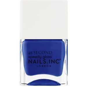 Nails Inc LONGING FOR LEICESTER Sneldrogende nagellak, diepblauw, sneldrogend in 45 seconden, nagelversterking met hexanaal, calcium, magnesium, wreedheidsvrij, manicure