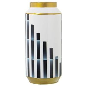 Alexandra House Living Vaas wit goud donkerblauw keramiek 16 x 16 x 29 cm