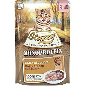 Stuzzy, natvoer voor puppy's met verse kipsmaak, tarwe- en glutenvrije monoproteïnepastei, totaal 1,36 kg (16 enveloppen van 85 g)