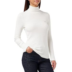 Tommy Hilfiger Fijne geribbelde top in modal andere gebreide tops voor dames, ECRU