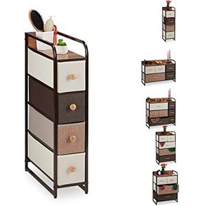 Ladekast - 4 Lades - Bruin - Stalen Frame - Slaapkamer