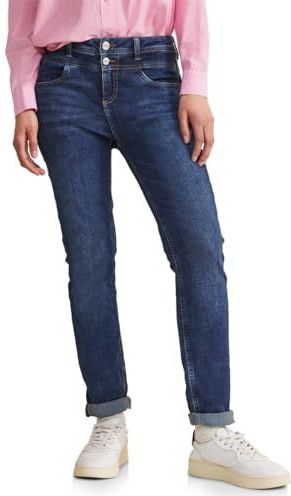 Street One Jane Slim Jeans voor dames (1 stuk), Mid Indigo Random Wash, Taille 30 / lengte 30