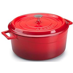 Pentole Agnelli COGHSRP10432R Linea Ghisa Slowcook steelpan, 32 cm, 10,0 l, rood