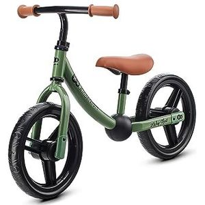 Kinderkraft 2WAY Next Loopfiets van metaal, fiets zonder pedaal, babyfiets, verstelbaar stuur, duurzaam, accessoires, vanaf 3 jaar tot 35 kg, groen