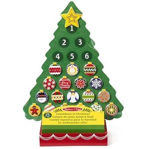 Melissa & Doug Adventskalender van hout, countdown tot Kerstmis, kerstcadeau, kerstspeelgoed voor kinderen, simulatiespel, kerstdecoratie, 3+, cadeau voor jongens of meisjes