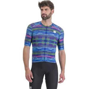 Sportful Glitch Bomber Jersey T-Shirt Homme, Multicolor Blue, XL