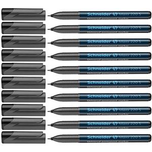 Schneider 220 viltstiften voor over-projector, zwart, 10 stuks