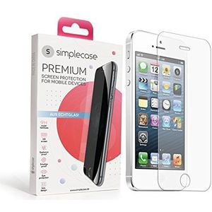 Simplecase Pantserglas compatibel met Apple iPhone SE - Premium pantserglas beschermfolie - bescherming door extra 9H hardheid - Case Friendly - echt glas / gelaagd glas / pantserglasfolie - transparant - 1 stuk