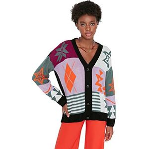 Trendyol Standaard cardigan, zwart, L, zwart.