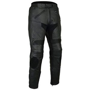 Bikers Gear Australia Razor LT1005 Premium leren sportbroek met afneembare CE1621-1 bescherming, zwart.