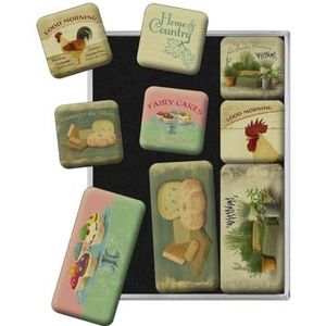Nostalgic Art Retro magneetbord magneten, meerkleurig, 9 stuks