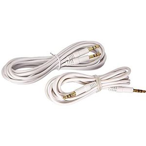 Adaptare 10025 Stereo AUX kabel 2 x 3,5 mm jack plug ultra plat goud design 2m wit