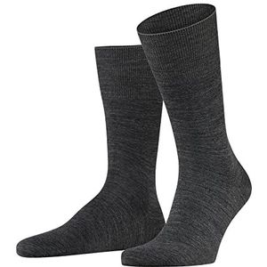 FALKE Airport Herensokken merinowol katoen grijs zwart meer dunne warme kleuren zonder patroon effen zomer winter 1 paar, grijs (dark grey 3070)