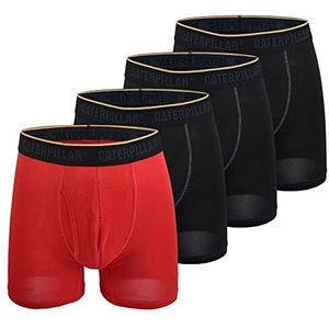 Caterpillar Comfort Core Boxershorts voor heren, set van 4, Rood