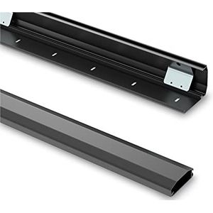 PureMounts® Kabelgoot van aluminium met 1 x 40 cm 3M-plakband als accessoire, 0,50 m, zwart