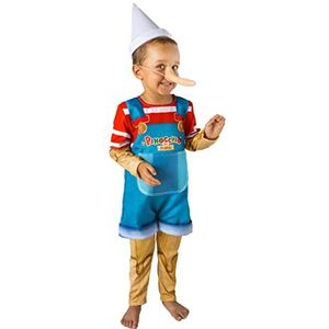Ciao Pinocchio kostuum voor kinderen, jongens, origineel (maat 5-7 jaar), blauw, rood